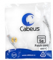 Кабель Patch Cord Cabeus (PC-UTP-RJ45-Cat.5e-0.15m-LSZH),Cat.5e,0,15 м,серый ― "Сплайн-Технолоджис"