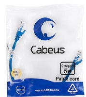Кабель Patch Cord Cabeus (PC-UTP-RJ45-Cat.5e-0.3m-BL-LSZH),Cat.5e,0.3м,синий ― "Сплайн-Технолоджис"