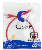 Кабель Patch Cord Cabeus (PC-UTP-RJ45-Cat.5e-0.5m-RD-LSZH),Cat.5e,0.5м,красный ― "Сплайн-Технолоджис"