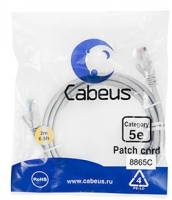 Кабель Patch Cord Cabeus (PC-UTP-RJ45-Cat.5e-2m-LSZH),Cat.5e,2м,серый ― "Сплайн-Технолоджис"