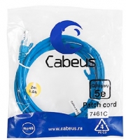 Кабель Patch Cord Cabeus (PC-UTP-RJ45-Cat.5e-2m-BL-LSZH),Cat.5e,2м,синий ― "Сплайн-Технолоджис"