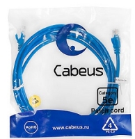 Кабель Patch Cord Cabeus (PC-UTP-RJ45-Cat.5e-3m-BL-LSZH),Cat.5e,3м,синий ― "Сплайн-Технолоджис"