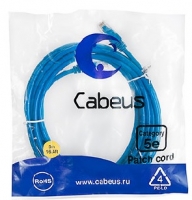 Кабель Patch Cord Cabeus (PC-UTP-RJ45-Cat.5e-5m-BL-LSZH),Cat.5e,5м,синий ― "Сплайн-Технолоджис"